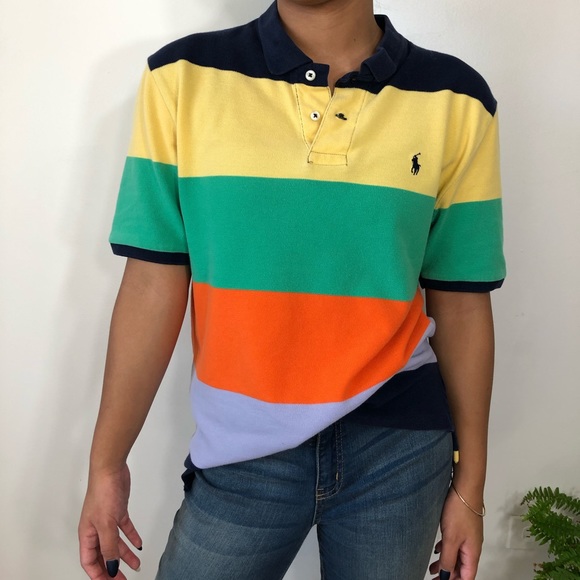 Polo Ralph Lauren Tops - Polo Ralph Lauren BOYs XL 18-20 Color Block Stripe